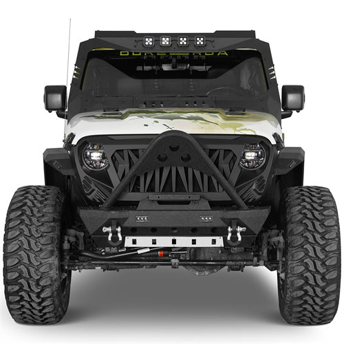 Stubby Front Bumper For 2018-2026 Jeep Wrangler JL & Gladiator JT - Landshaker4x4
