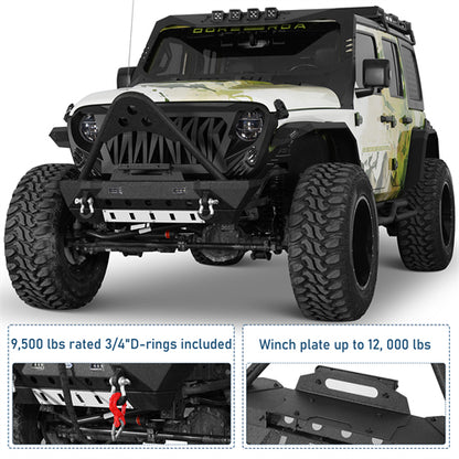 Stubby Front Bumper For 2018-2026 Jeep Wrangler JL & Gladiator JT - Landshaker4x4