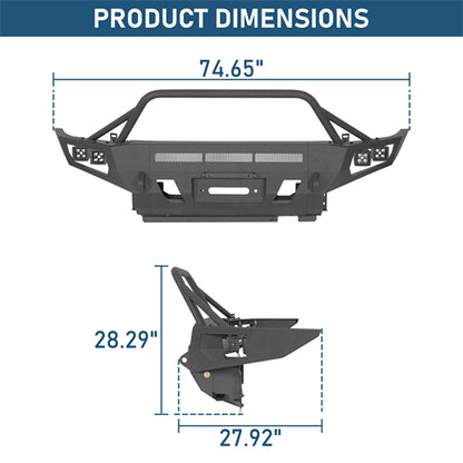 ExplorerX Front Bumper w/ LED Spot Lights For 2012-2015 Toyota Tacoma - Landshaker4x4