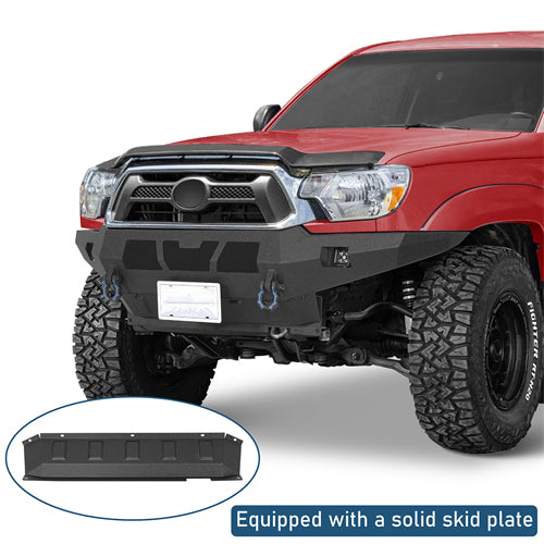 Grizzly Series Full-Width Front Bumper w/ LED Lights For 2012-2015 Toyota Tacoma - Landshaker4x4