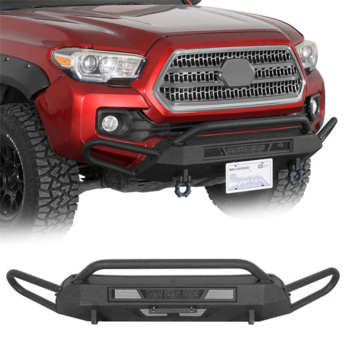 Blink Stubby Front Bumper w/ Side Tube Guard For 2016-2023 Toyota Tacoma - Landshaker4x4