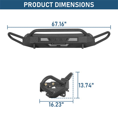 Blink Stubby Front Bumper w/ Side Tube Guard For 2016-2023 Toyota Tacoma - Landshaker4x4