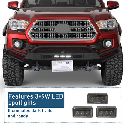 Blink Stubby Front Bumper w/ Side Tube Guard For 2016-2023 Toyota Tacoma - Landshaker4x4