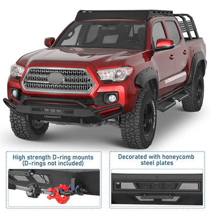Blink Stubby Front Bumper w/ Side Tube Guard For 2016-2023 Toyota Tacoma - Landshaker4x4