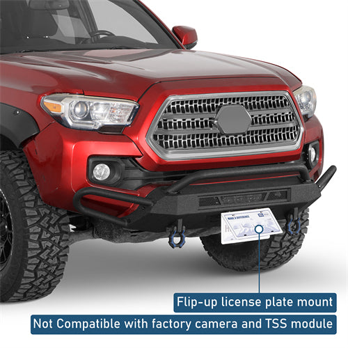 Blink Stubby Front Bumper w/ Side Tube Guard For 2016-2023 Toyota Tacoma - Landshaker4x4