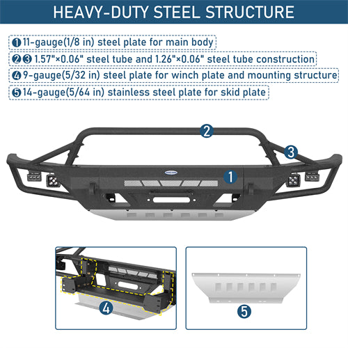 ExplorerX Tube Front Bumper For 2014-2021 Toyota Tundra - Landshaker4x4