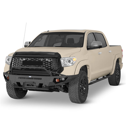 ExplorerX Front Bumper w/ LED Spot Lights For 2014-2021 Toyota Tundra - Landshaker4x4