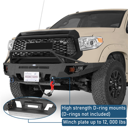 ExplorerX Front Bumper w/ LED Spot Lights For 2014-2021 Toyota Tundra - Landshaker4x4