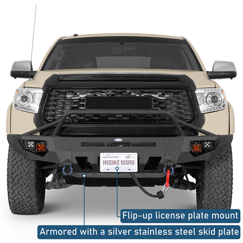 ExplorerX Front Bumper w/ LED Spot Lights For 2014-2021 Toyota Tundra - Landshaker4x4