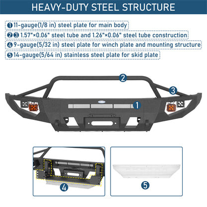 ExplorerX Front Bumper w/ LED Spot Lights For 2014-2021 Toyota Tundra - Landshaker4x4