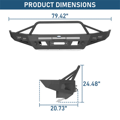 ExplorerX Front Bumper w/ LED Spot Lights For 2014-2021 Toyota Tundra - Landshaker4x4