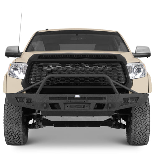 ExplorerX Front Bumper w/ LED Spot Lights For 2014-2021 Toyota Tundra - Landshaker4x4