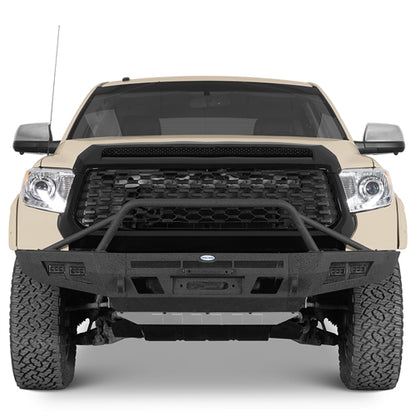 ExplorerX Front Bumper w/ LED Spot Lights For 2014-2021 Toyota Tundra - Landshaker4x4