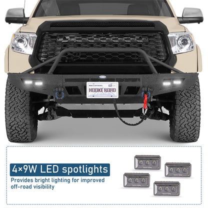 ExplorerX Front Bumper w/ LED Spot Lights For 2014-2021 Toyota Tundra - Landshaker4x4