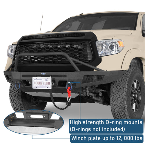 ExplorerX Front Bumper w/ LED Spot Lights For 2014-2021 Toyota Tundra - Landshaker4x4