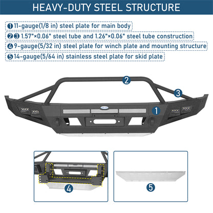 ExplorerX Front Bumper w/ LED Spot Lights For 2014-2021 Toyota Tundra - Landshaker4x4