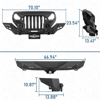 Jeep JL Mad Max Front Bumper & Rear Bumper Combo(18-25 Jeep Wrangler JL)-LandShaker