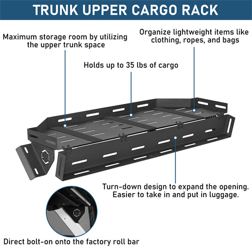 Trunk Upper Basket Cargo Rack For 2021-2026 Ford Bronco 4-Door Hardtop - Landshaker4x4