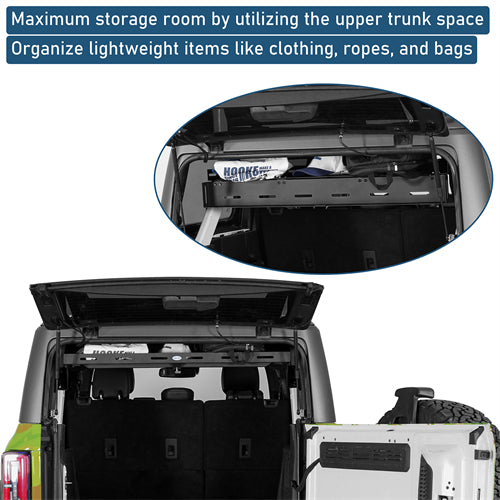 Trunk Upper Basket Cargo Rack For 2021-2026 Ford Bronco 4-Door Hardtop - Landshaker4x4