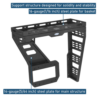 Tailgate Basket Rear Cargo Rack System For 2018-2025 Jeep Wrangler JL - Landshaker4x4