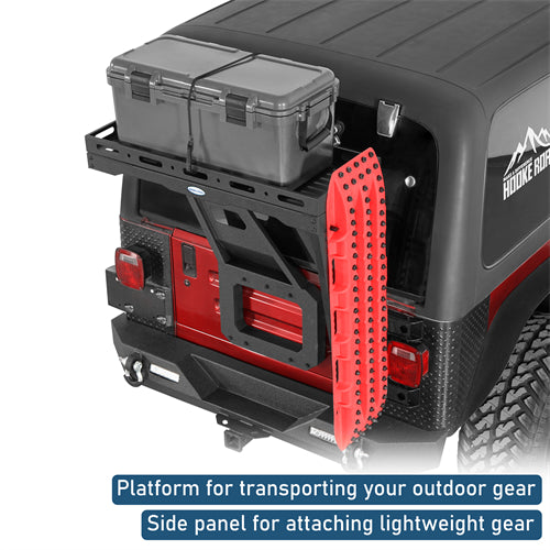 Tailgate Basket Rear Cargo Rack System  For 1997-2006 Jeep Wrangler TJ - Landshaker4x4