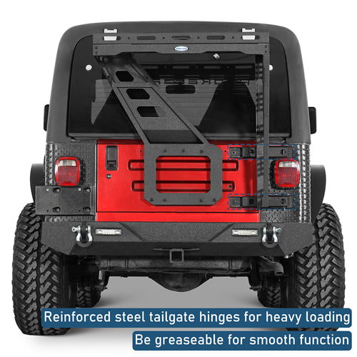 Tailgate Basket Rear Cargo Rack System  For 1997-2006 Jeep Wrangler TJ - Landshaker4x4