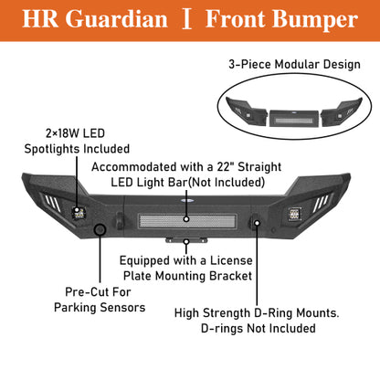 LandShaker Chevy Silverado Full Width Front Bumper w/ LED Spotlights for 2016-2018 Chevy Silverado 1500 lsg9029 12