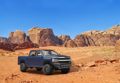 LandShaker Chevy Silverado Full Width Front Bumper w/ LED Spotlights for 2016-2018 Chevy Silverado 1500 lsg9029 4
