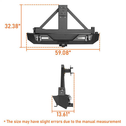 Different Trail Front Bumper & Rear Bumper Combo for 1997-2006 Jeep Wrangler TJ - LandShaker 4x4 LSG.1010+LSG.1012 21