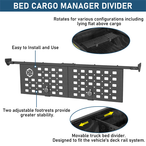 Bed Cargo Manager Divider For 2020-2026 Jeep Gladiator JT - Ultralisk4x4