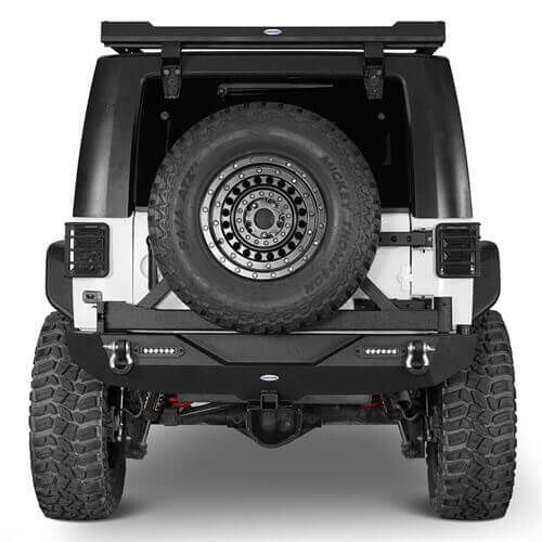 Different Trail Rear Bumper w/Hitch Receiver & LED Lights for 2007-2018 Jeep JK - LandShaker 4x4 l2030s 3