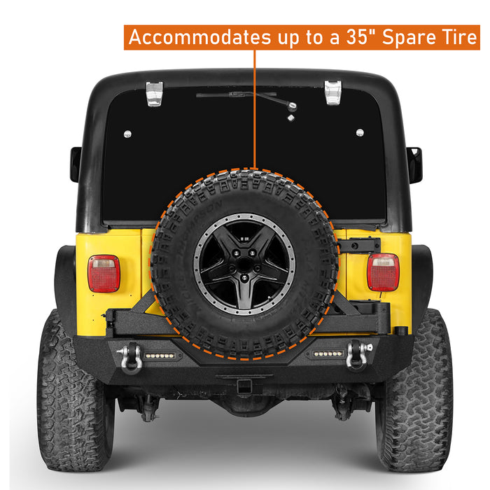 Rear Bumper w/Tire Carrier for 1987-2006 Jeep Wrangler TJ - LandShaker 4x4  LSG.1010A+LSG.1010B 8