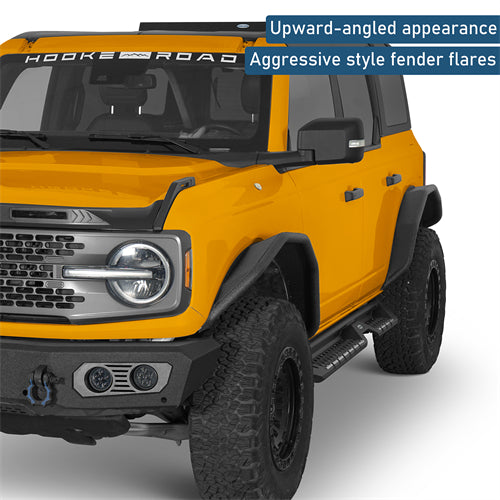 Flux Tube Fender Flares For 2021-2025 Ford Bronco 4-Door(Excluding Heritage Edition, Everglades, Heritage Limited Edition, Stroppe Edition, Raptor) - Landshaker4x4