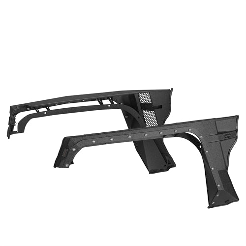 Armour Front Fender Flares w/ LED Turn Signal Lights For 2018-2025 Jeep Wrangler JL / Gladiator JT - Landshaker4x4