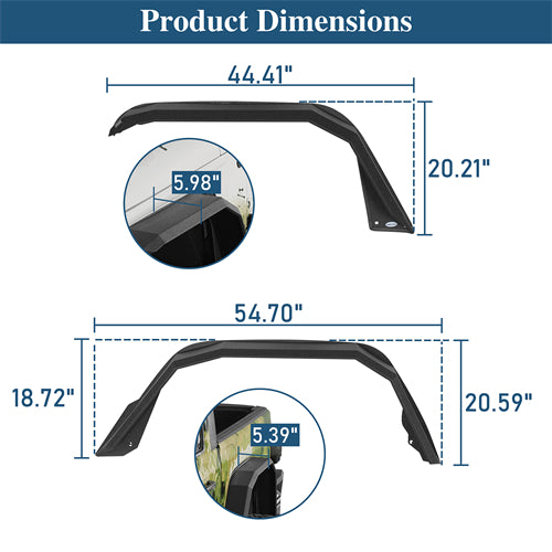 Flat Style Fender Flares For 2020-2025 Jeep Gladiator JT- LandShaker