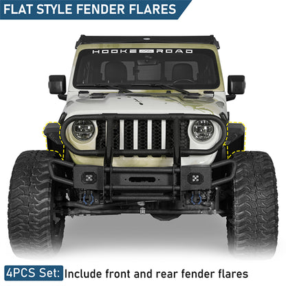 Flat Style Fender Flares For 2020-2025 Jeep Gladiator JT- LandShaker
