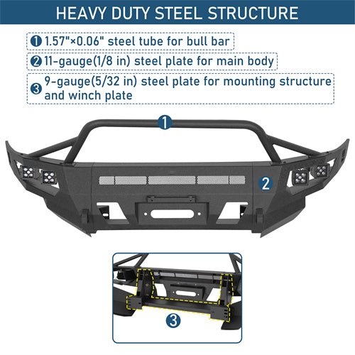 ExplorerX Full Width Front Bumper For 2003-2005 Toyota 4Runner - Landshaker4x4
