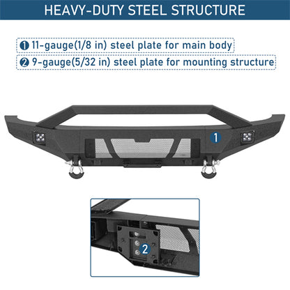 Grizzly Series Front Bumper For 2021-2025 Ford Bronco (Excluding Raptor) - Landshaker4x4