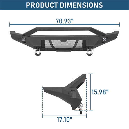 Grizzly Series Front Bumper For 2021-2025 Ford Bronco (Excluding Raptor) - Landshaker4x4