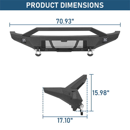 Grizzly Series Front Bumper For 2021-2025 Ford Bronco (Excluding Raptor) - Landshaker4x4