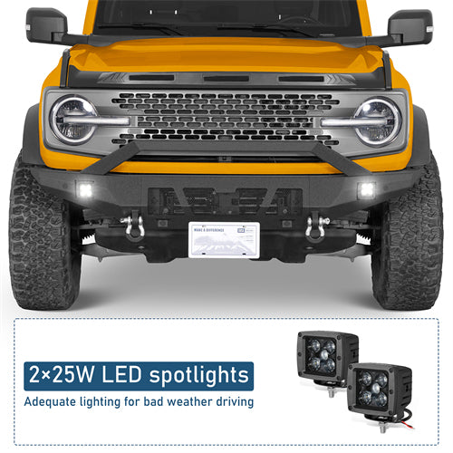 Grizzly Series Front Bumper For 2021-2025 Ford Bronco (Excluding Raptor) - Landshaker4x4