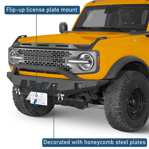 Grizzly Series Front Bumper For 2021-2025 Ford Bronco (Excluding Raptor) - Landshaker4x4
