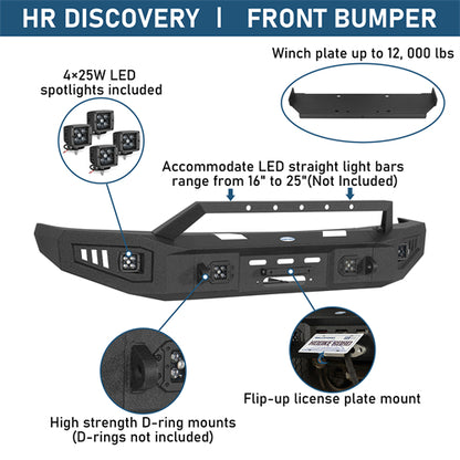 Discovery Ⅰ Front Bumper w/ Winch Plate For 1992-1999 Chevy Suburban Tahoe/GMC Yukon - Landshaker4x4