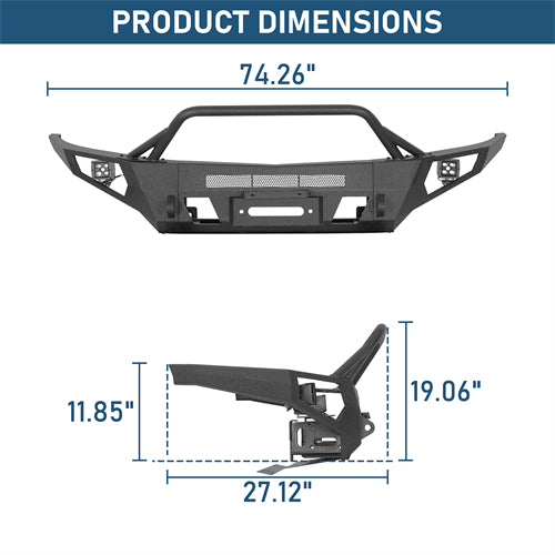 ExplorerX Full Width Front Bumper For 2015-2020 Chevy Colorado (Excluding ZR2 Models) - Landshaker4x4