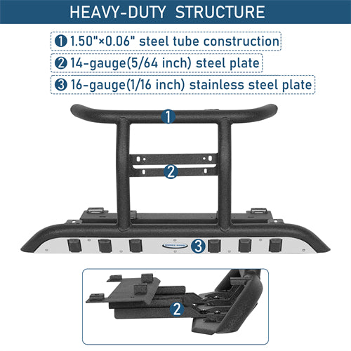 Rally light Bar Tubular Front Bumper For 2013-2017 Subaru XV Crosstrek - Landshaker4x4
