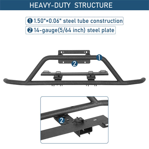 Rally light Bar Tubular Front Bumper For 2013-2017 Subaru XV Crosstrek - Landshaker4x4