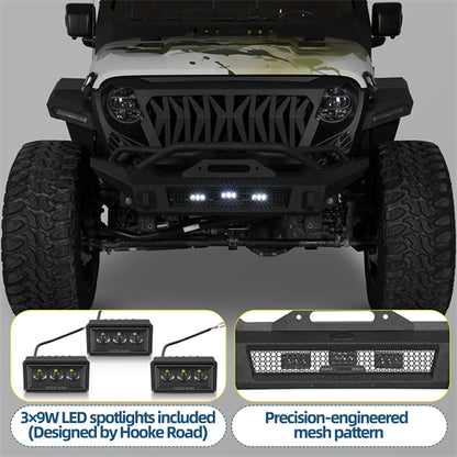 Horn Front Bumper For 2018-2025 Jeep Wrangler JL / Gladiator JT - Landshaker4x4