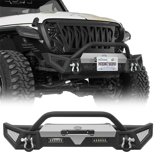 Winglet Stubby Front Bumper For 2018-2025 Jeep Wrangler JL & Gladiator JT - Landshker4x4