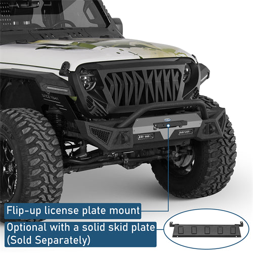 Winglet Stubby Front Bumper For 2018-2025 Jeep Wrangler JL & Gladiator JT - Landshker4x4