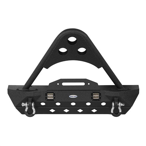 Stubby Front Bumper w/Stinger & Winch Plate Mount w/ 2X 18W LED Spotlight(Jeep Wrangler JK)-LandShaker
